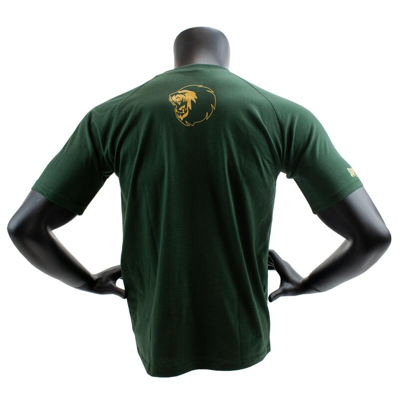 Super Pro T-Shirt S.P. Block-Logo Groen/Goud Maat