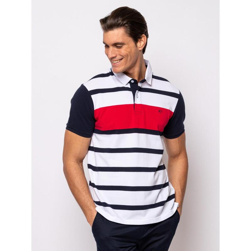 Tricou cu mânecă scurtă, cu guler, pentru bărbați DOWAN