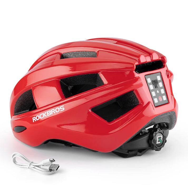 ROCKBROS Casco da Bici Leggero Luminoso Lampeggiante