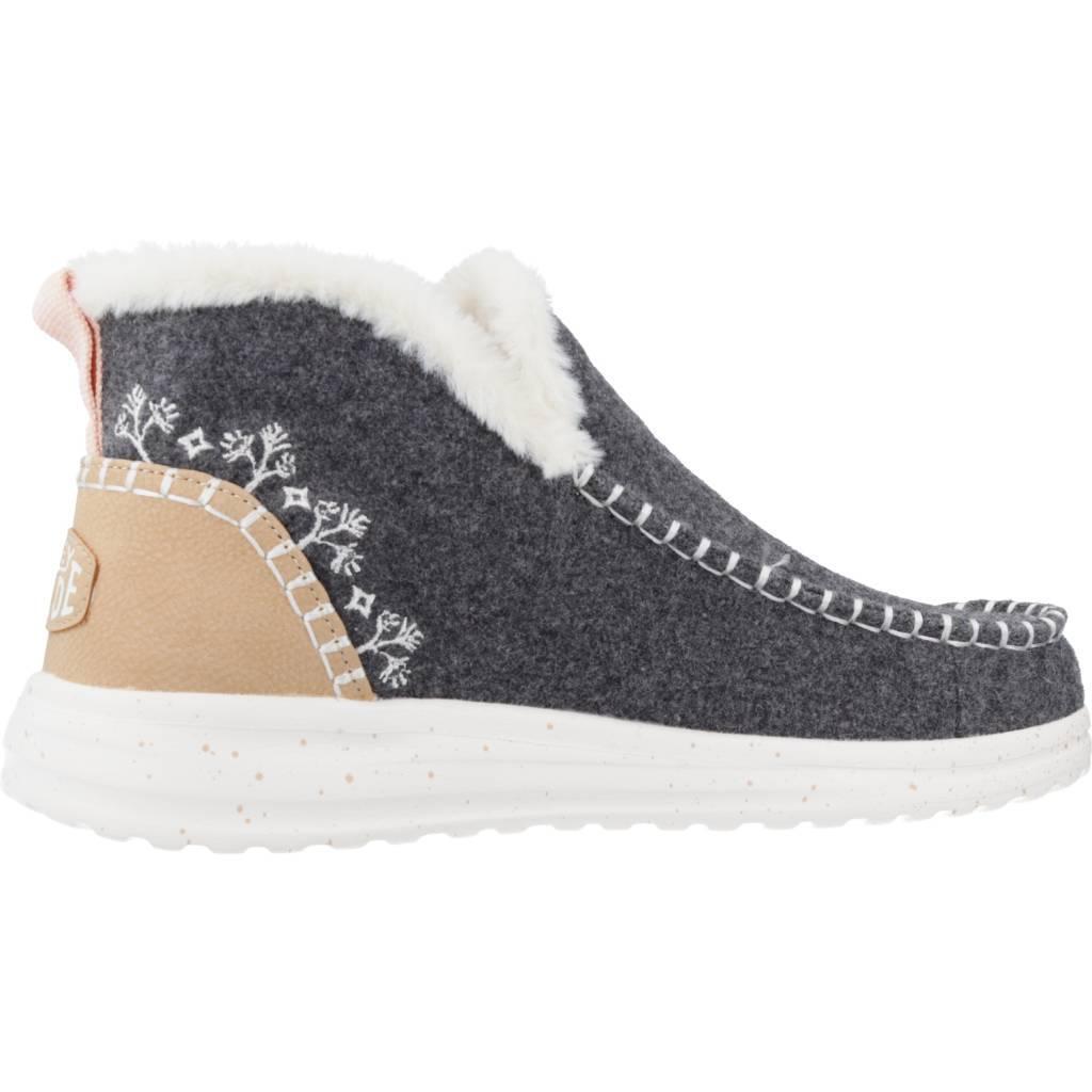 Botines Mujer Hey Dude Denny Faux Shearling Gris 4/5