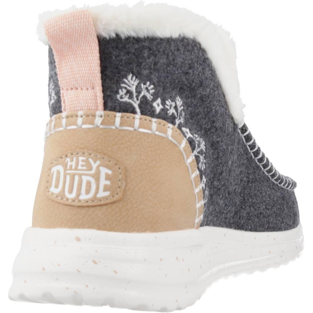 Botines Mujer Hey Dude Denny Faux Shearling Gris 3/5