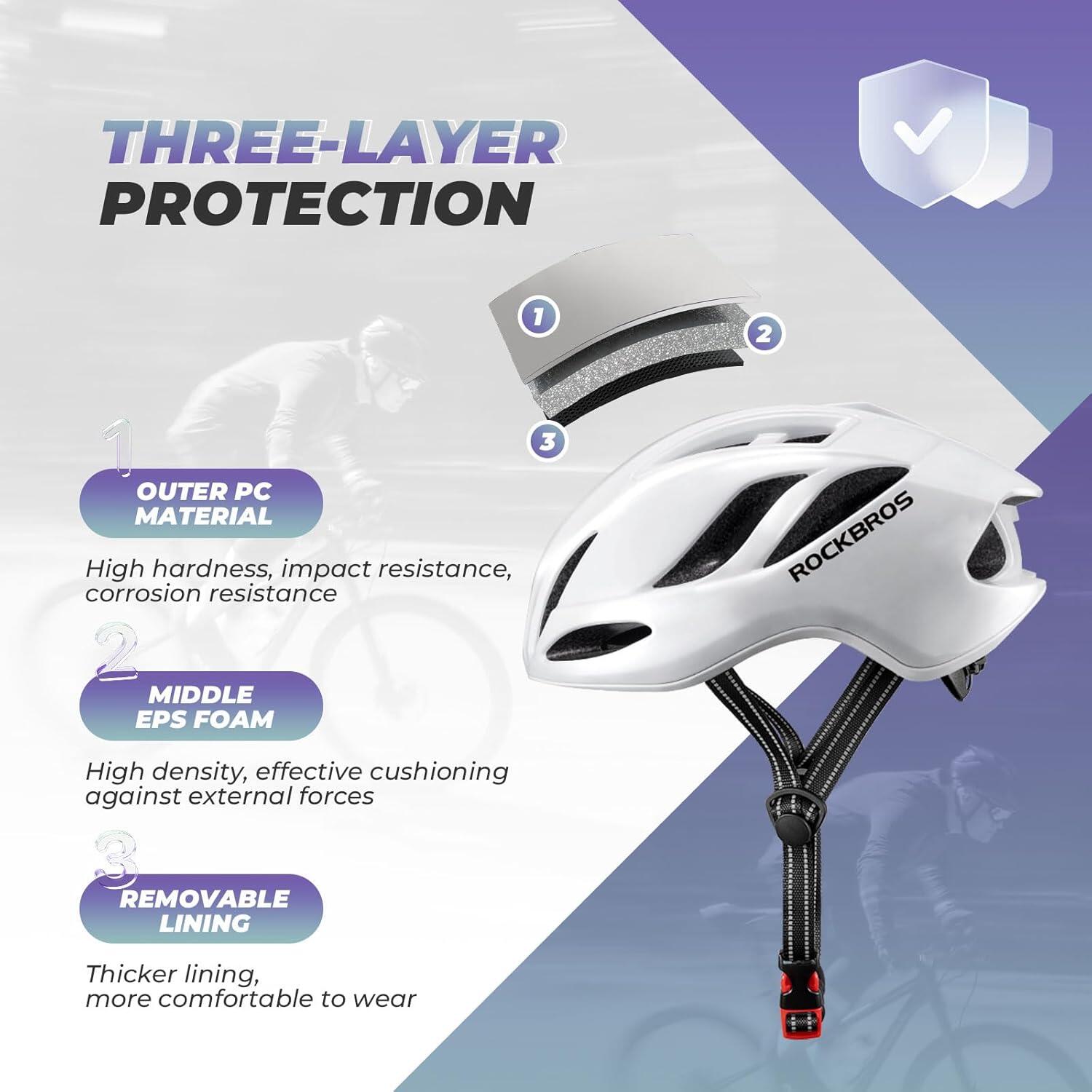 Casco de Bicicleta Hombres Mujeres Transpirable con Ventilación 58-62cm 3/5