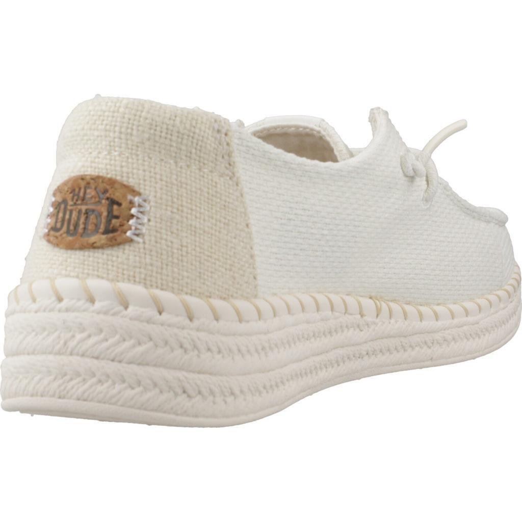 Zapatos Casual Mujer Hey Dude Wendy Espadrille Woven Blanco 3/5