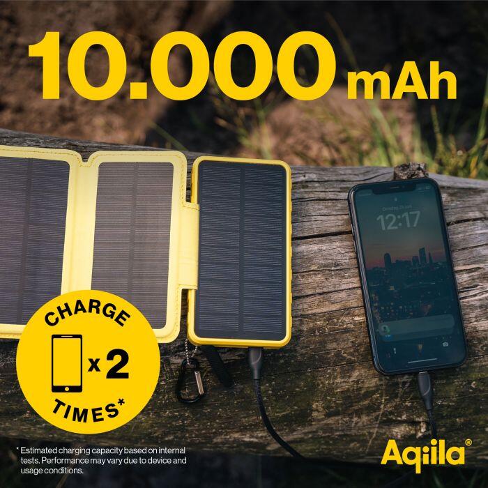 Batterie externe 10.000 mAh avec panneau solaire et lampe intégrés 5/6