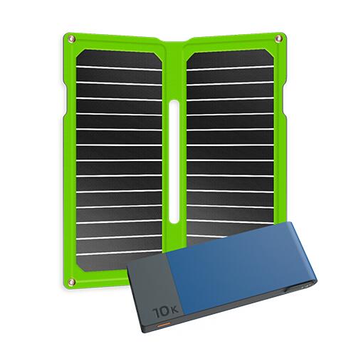 Powertec Design - Chargeur 16w - 2500 Ma + Batterie Externe 10.000 Mah / 700g - Panneau Solaire - No Size - Decathlon