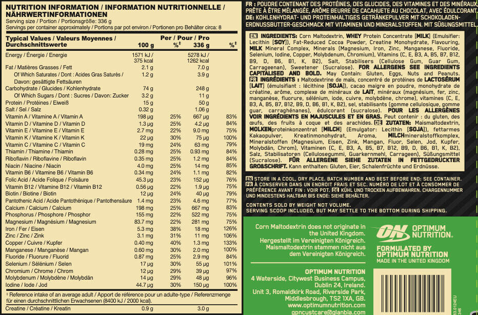Gainers - Serious Mass (2,73kg) - Chocolate Peanut Butter 3/6