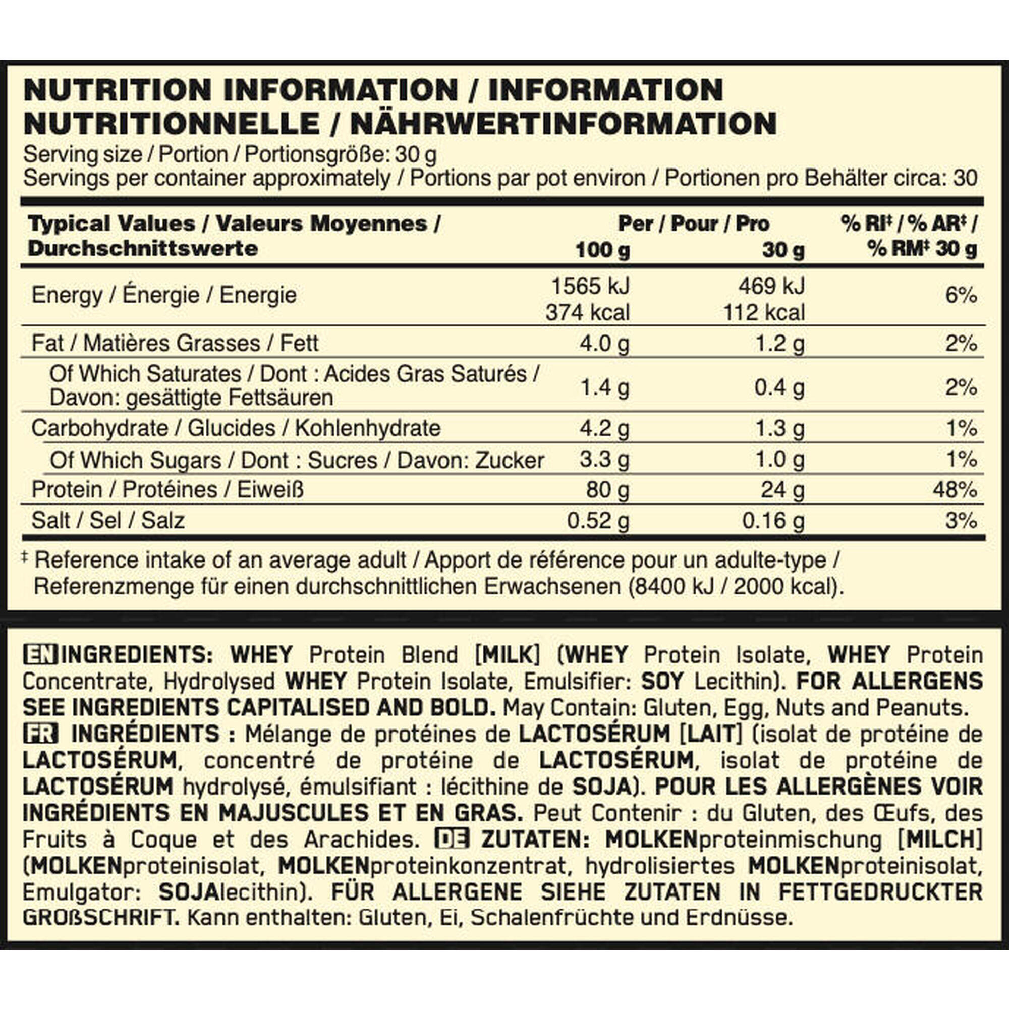Whey sans arôme - Gold Standard 100% Whey Natural - Saveur neutre