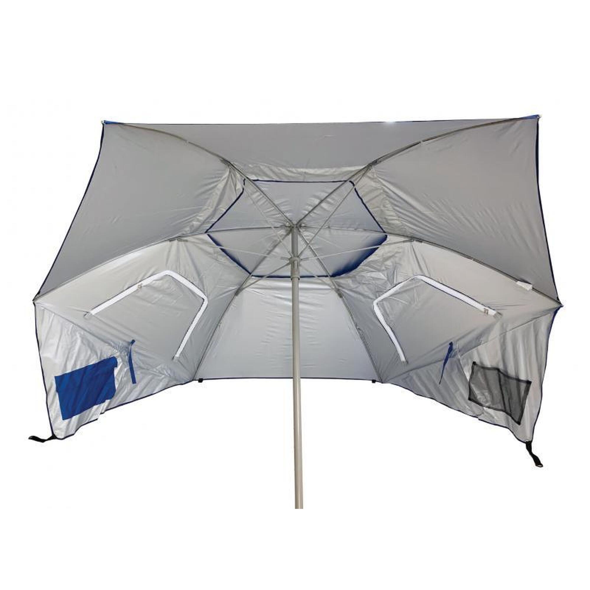 Umbrela plaja, Solart, protectie UV50+, 240 cm, albastra, uni