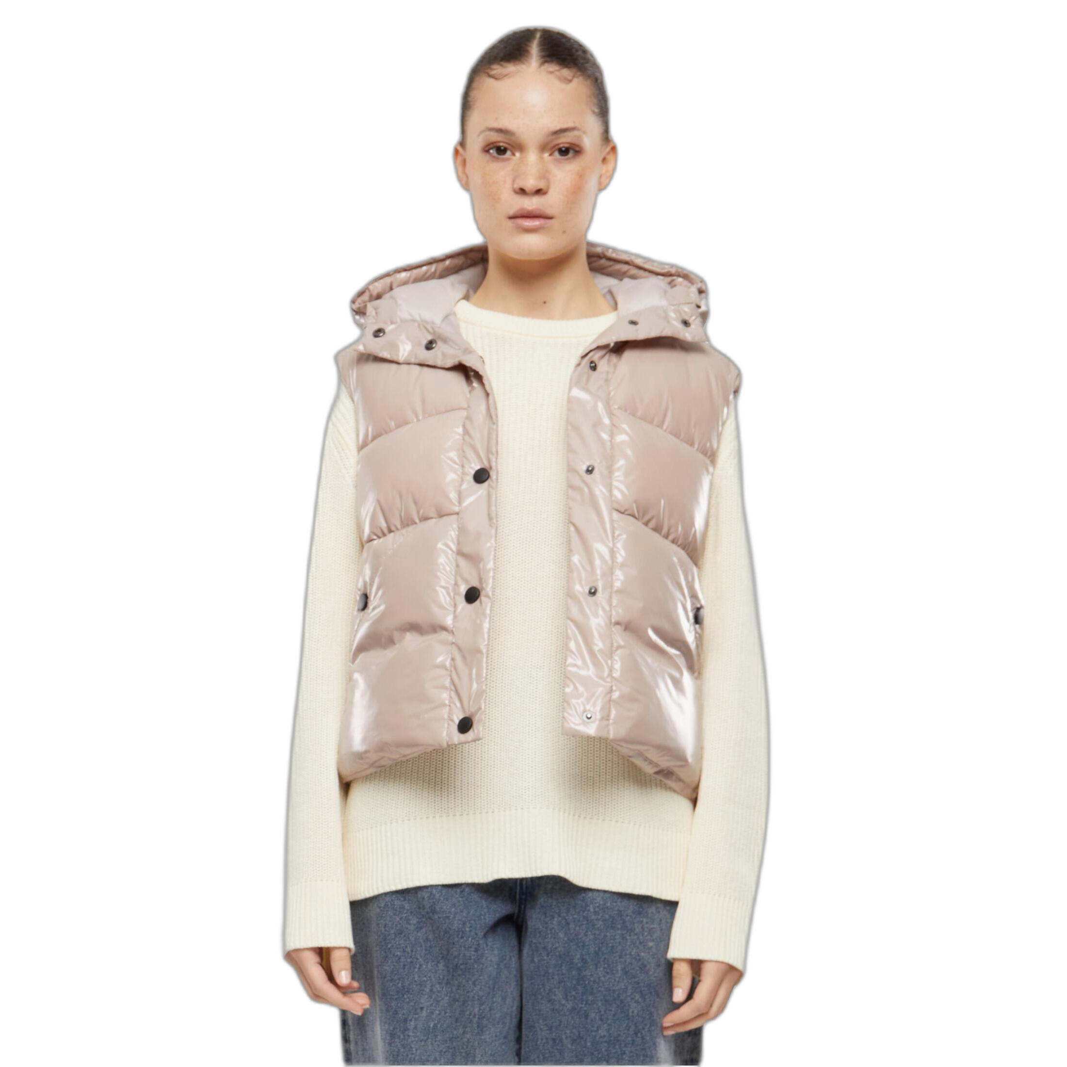 URBAN CLASSICS Colete reciclado feminino com capuz Urban Classics Sherpa