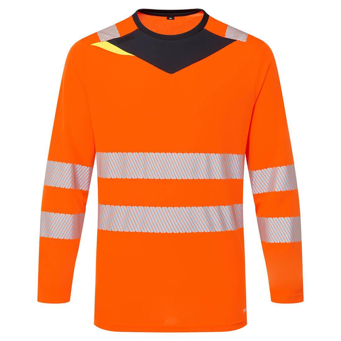 Mens DX4 HiVis LongSleeved TShirt (Orange/Black) 1/2