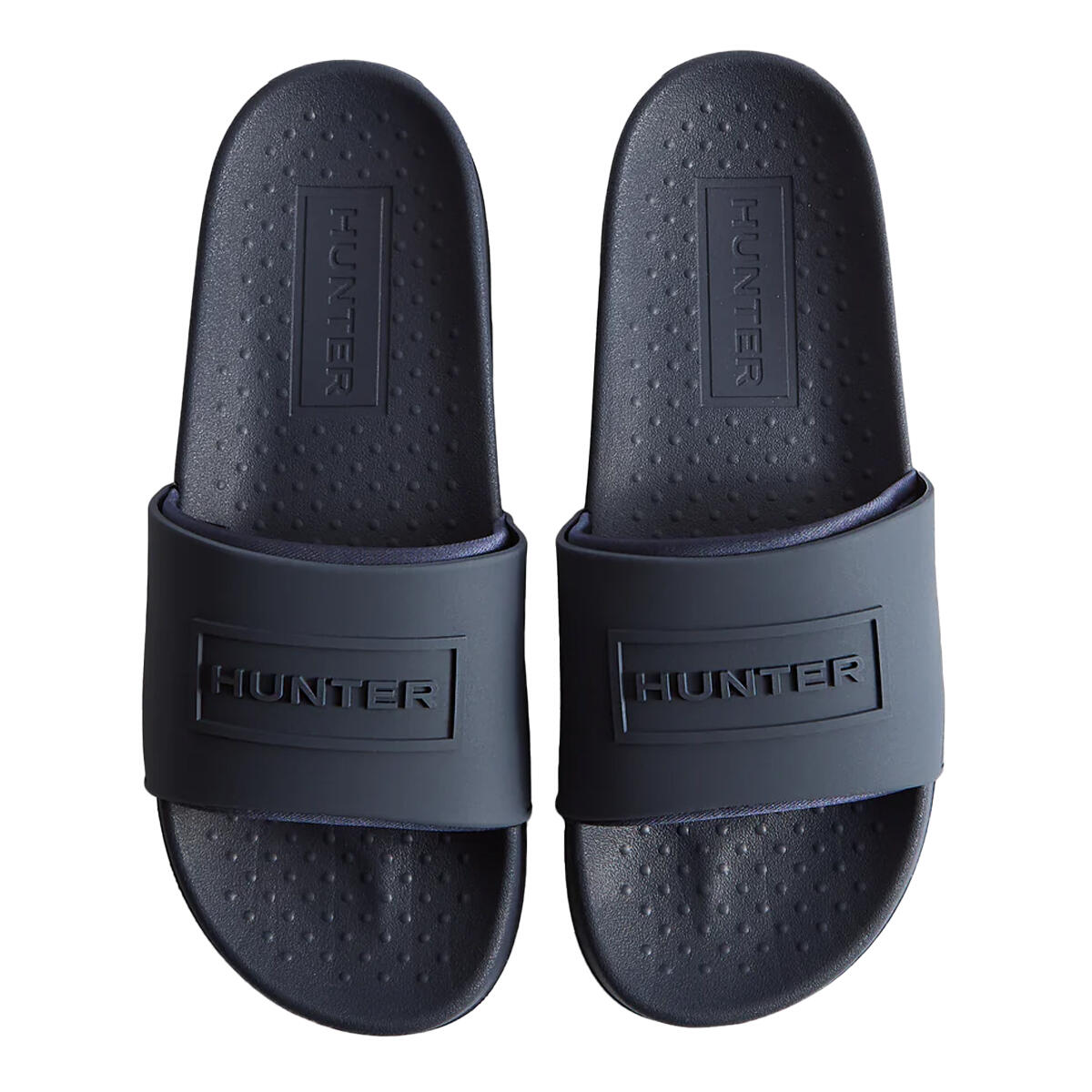 HUNTER Womens/Ladies Core Embossed Sliders (Navy)