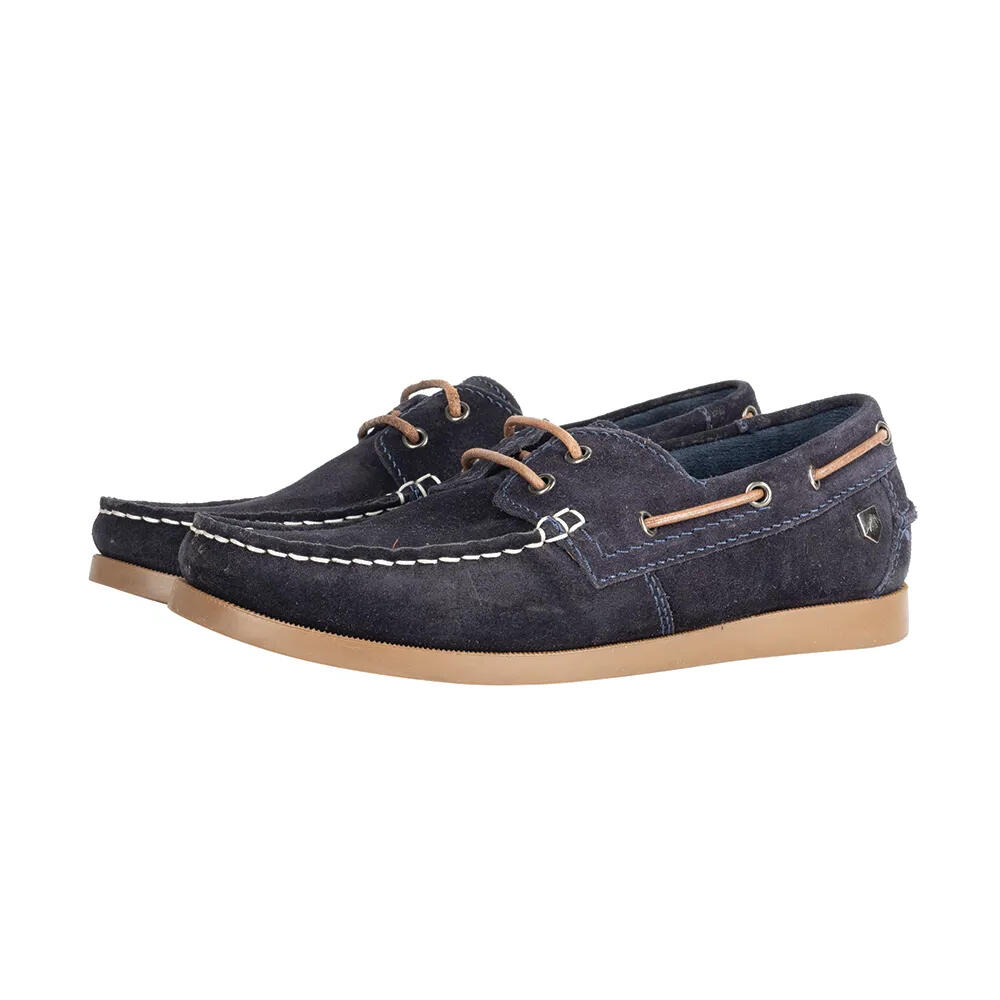 Womens/Ladies Savona Calf Suede Deck Shoes (Navy) 2/3