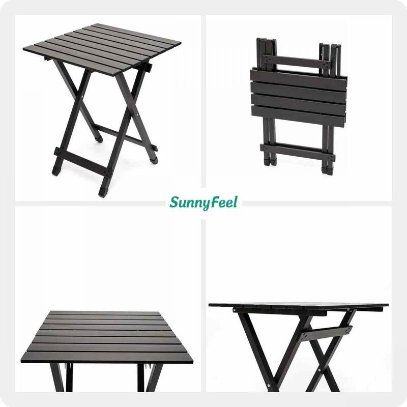 Masa de camping din aluminiu SUNNYFEEL, Sustine pana la 28 Kg
