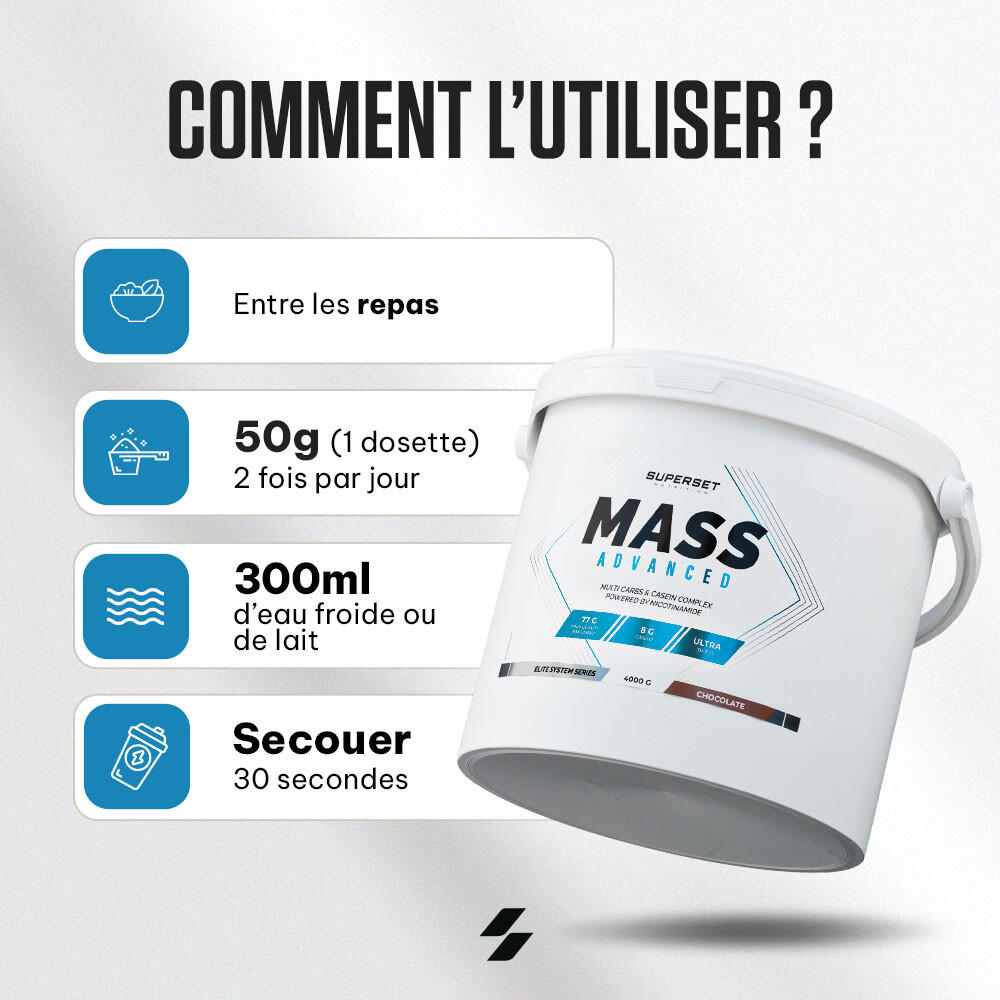 Mass Gainer - Mass Advanced (4kg) - Yogurt Alla Fragola 3/5