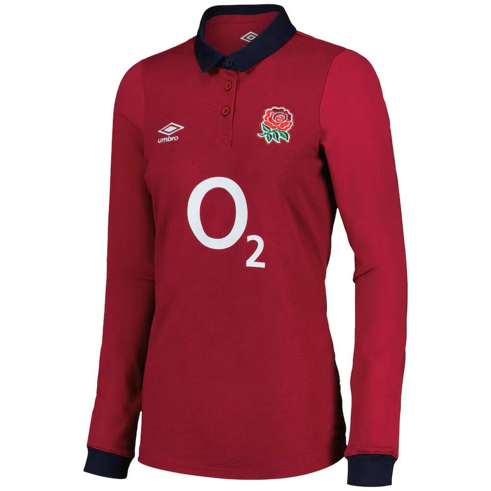 UMBRO Womens/Ladies 24/25 Classic England Rugby Alternative Jersey (Red/Black)