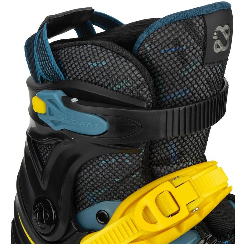 Role reglabile Nijdam Blacktop Game, Negru-Albastru, 33-36