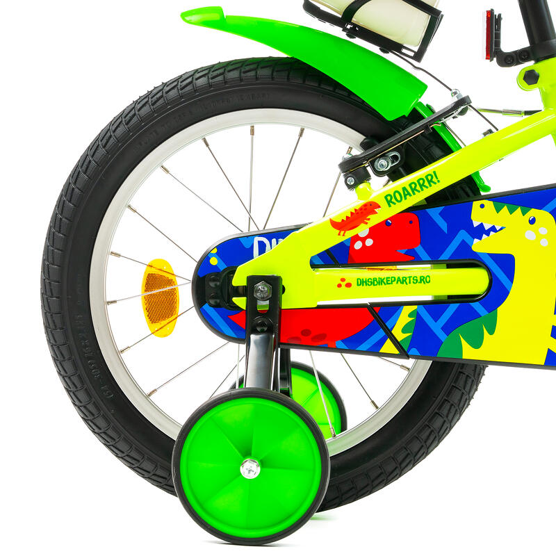 Bicicleta Copii DHS Dino, Verde Reambalat