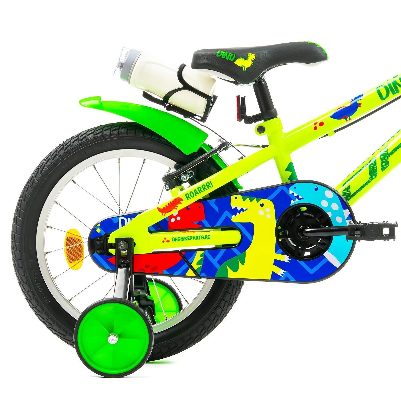 Bicicletta per bambini DHS Dino - 16 pollici, Verde 4/7
