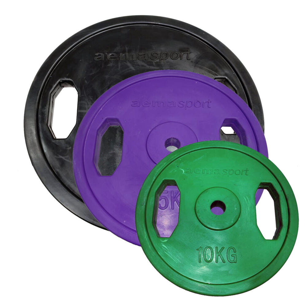 2 Discos de Pesas 1,25 kg 28 mm de 2 agarres Hierro con Recubrimiento de Caucho 3/3