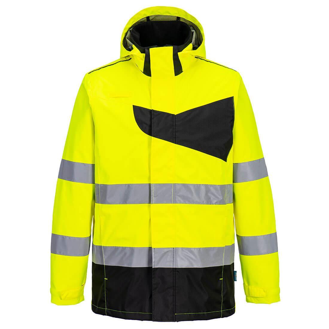 PORTWEST Waterdichte uniseks HiVis jas voor volwassenen (Geel/zwart)