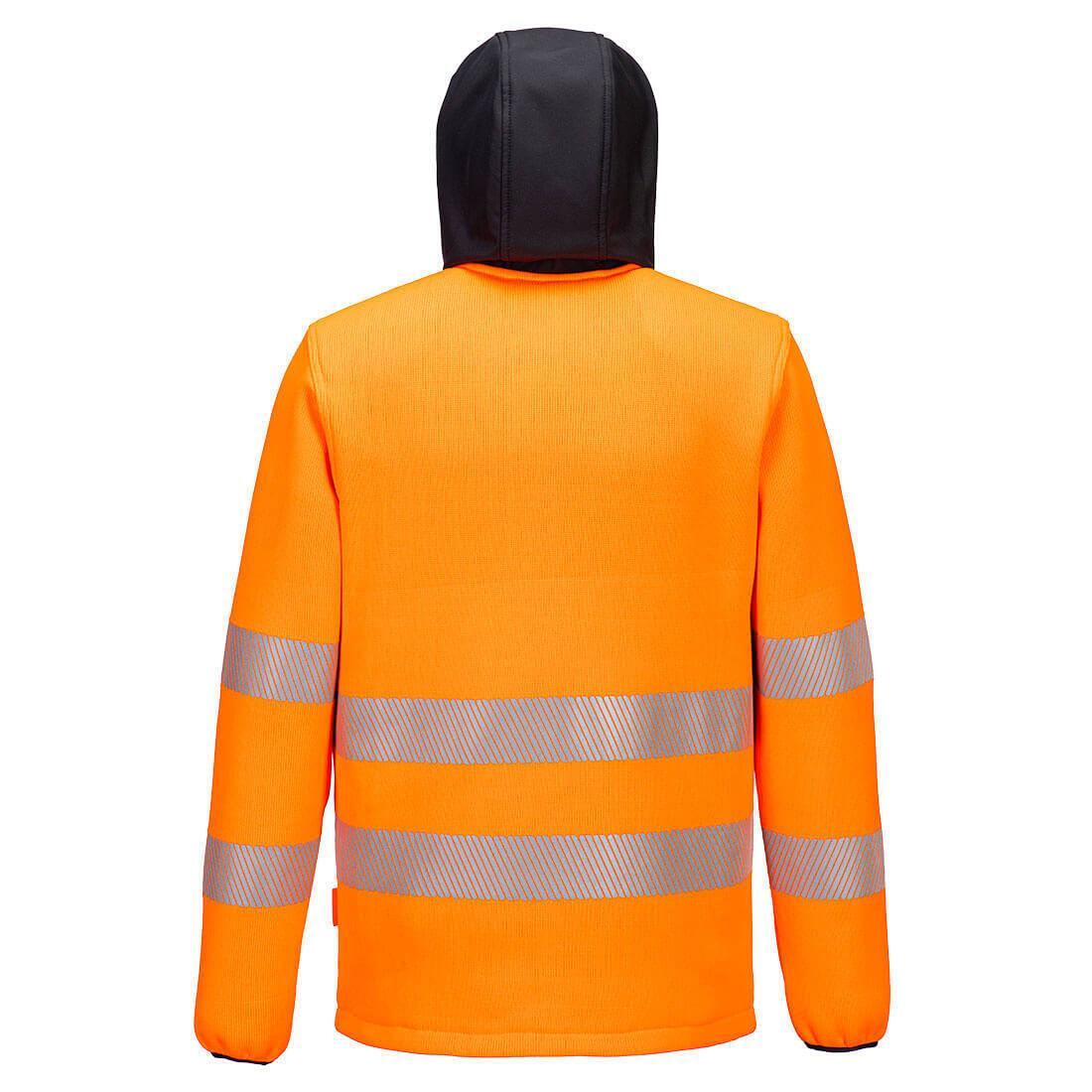 Unisex Adult Technical HiVis Safety Fleece Jacket (Orange/Black) 2/2