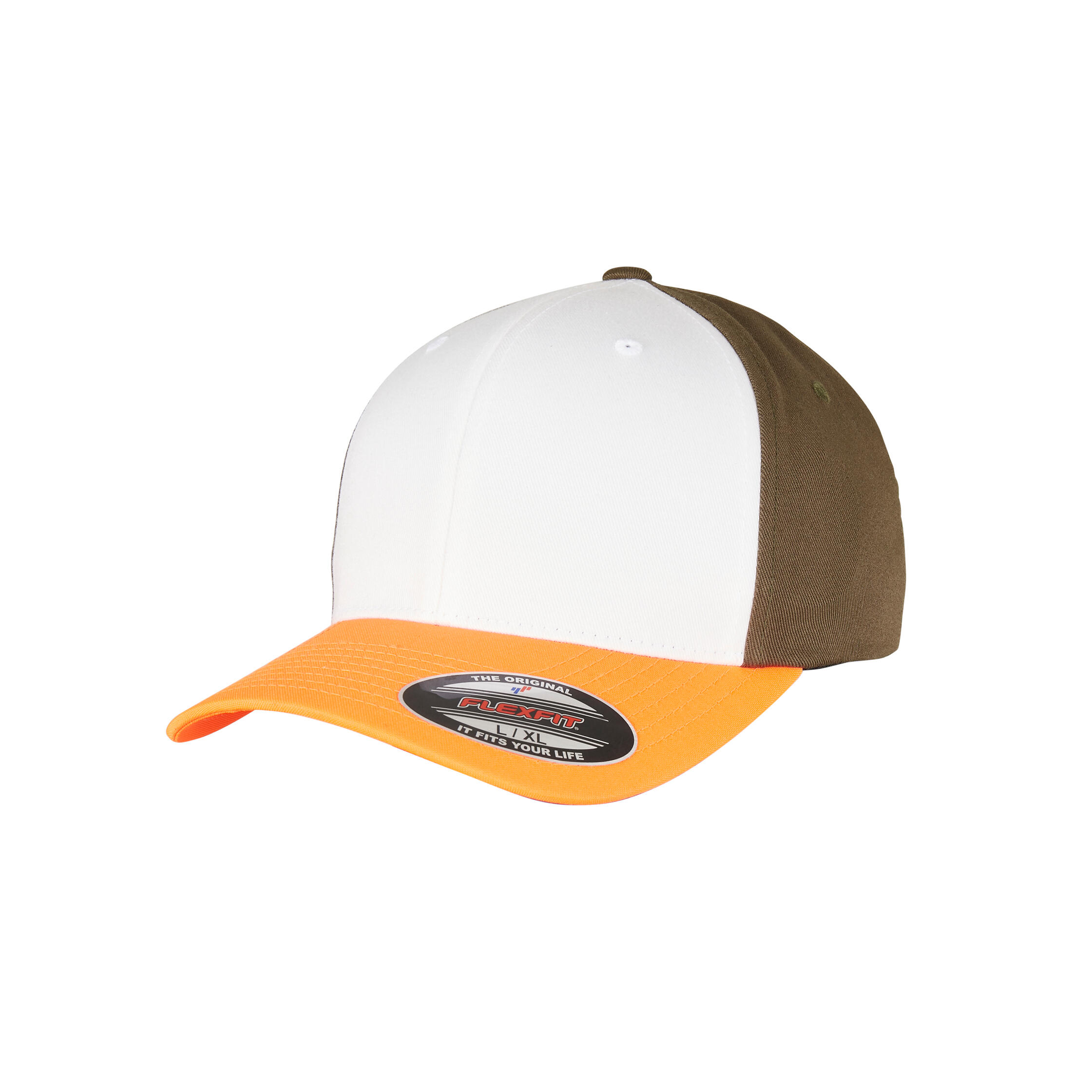 Flexfit - Casquette Flexfit 3-tone - Casquette - Blanc|orange - 44 L - Decathlon