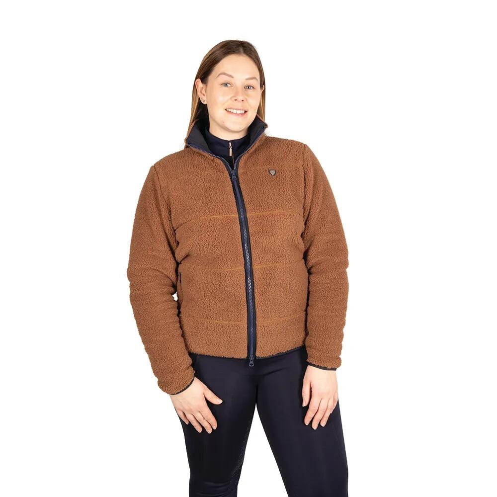 HY Womens/Ladies Teddy Fleece Jacket (Brown)