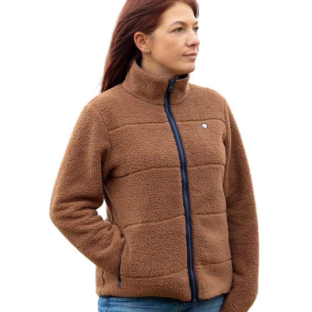 Womens/Ladies Teddy Fleece Jacket (Brown) 3/4
