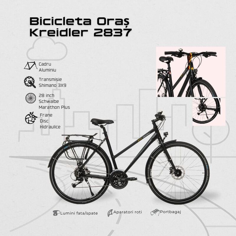 Bicicleta Oras Kreidler 2837 - 28 inch, L, Negru