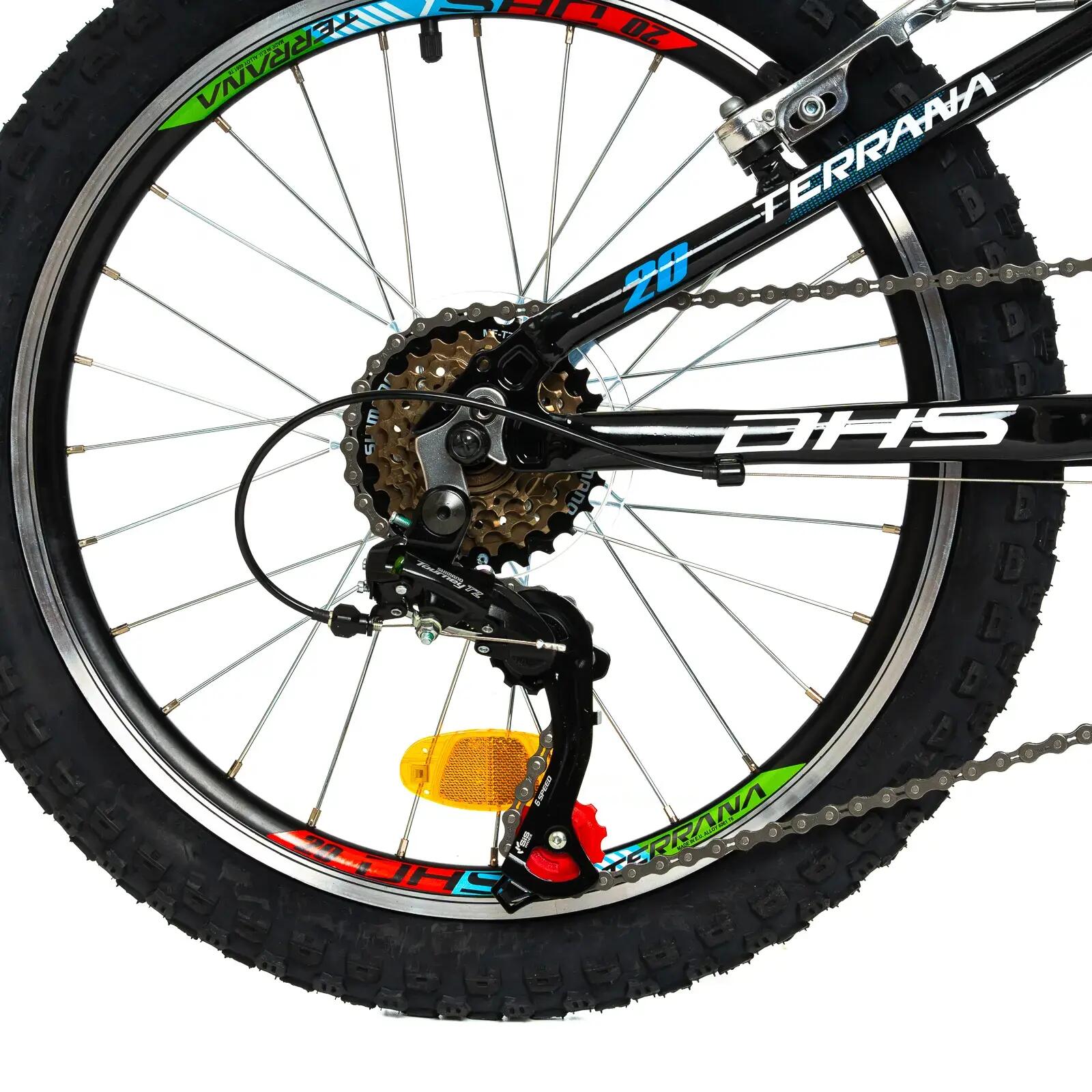 Kinderfahrrad Dhs Terrana 2023 – 20 Zoll, Schwarz/Blau 6/7