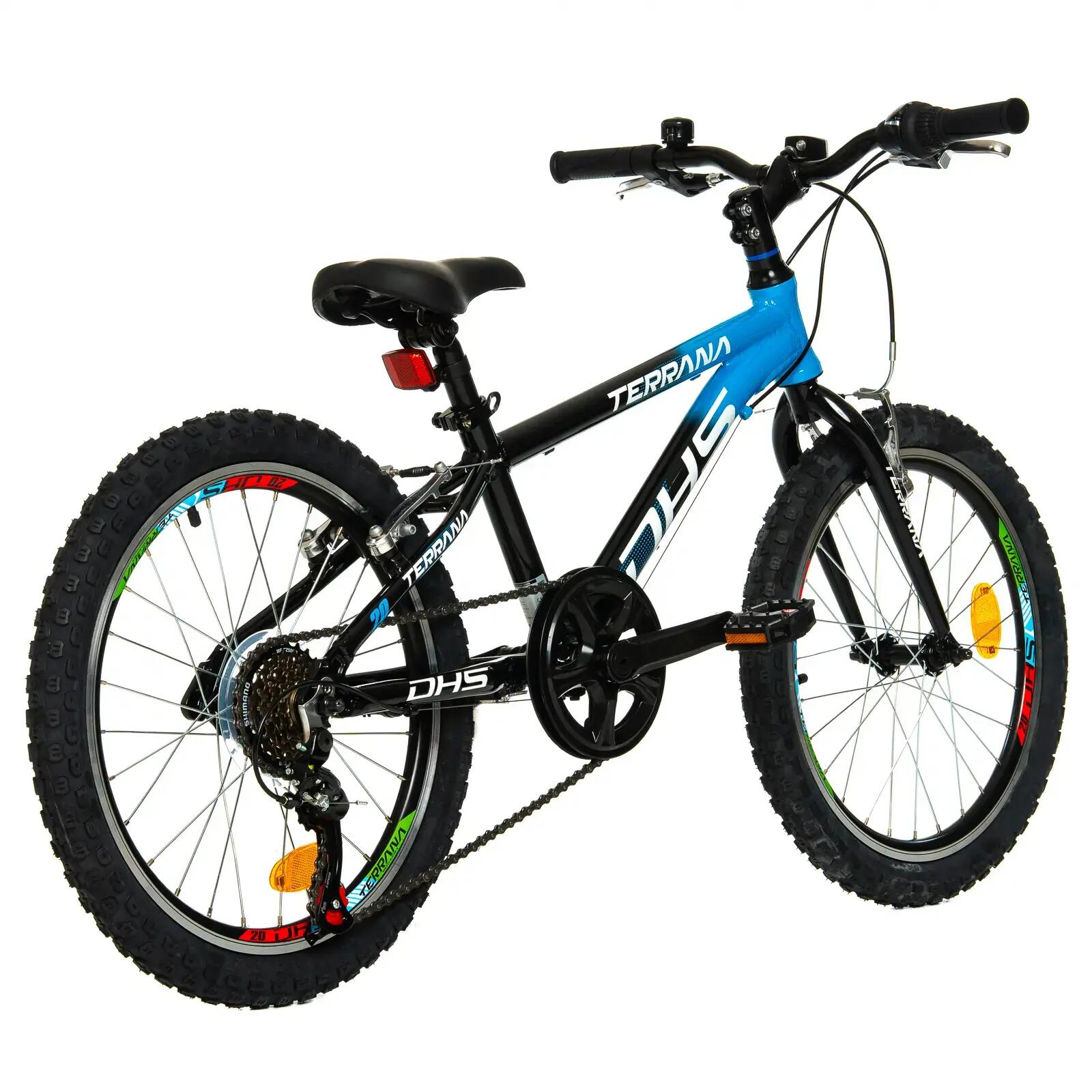 Kinderfahrrad Dhs Terrana 2023 – 20 Zoll, Schwarz/Blau 2/7