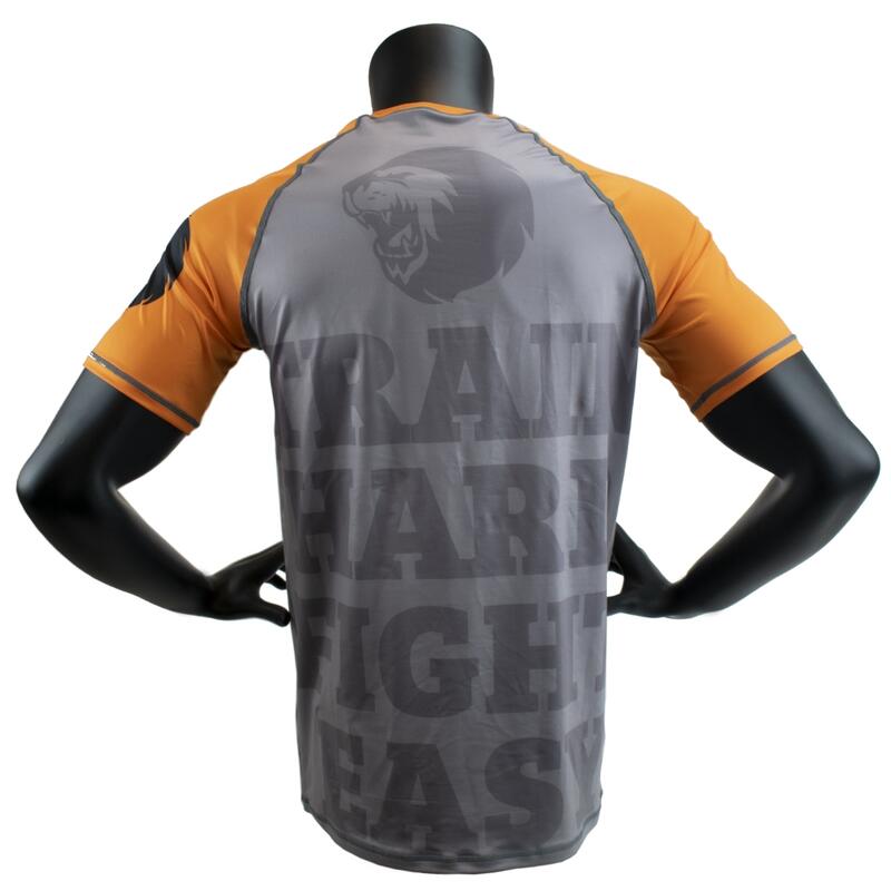 Super Pro Combat Gear T-Shirt Sublimatie Challenger Grijs/Oranje/Zwart