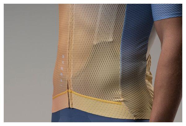 LeBram Izoard Ultralight Kurzarm Trikot Gelb Blau 3/7