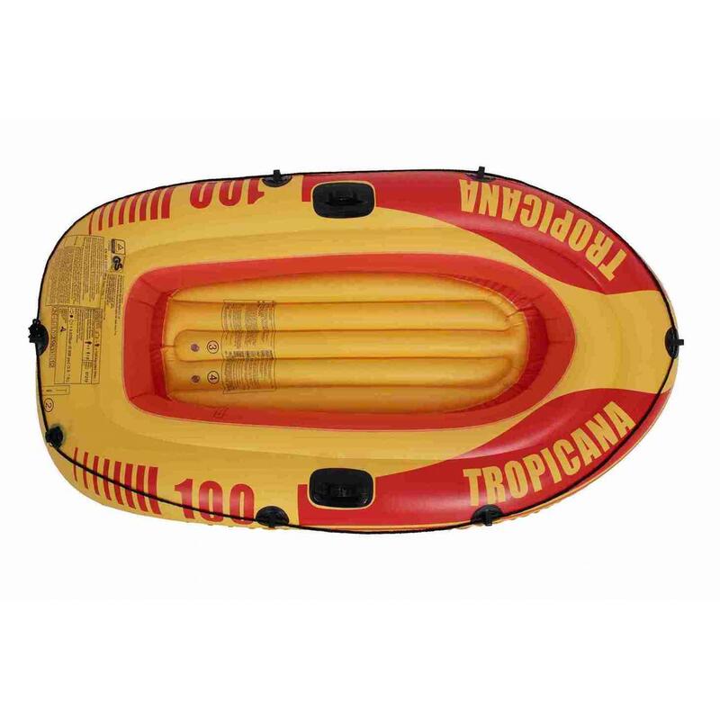 Barca Tropicana JILONG 100-25, 185 cm x 98 cm x 28 cm, rosu/galben