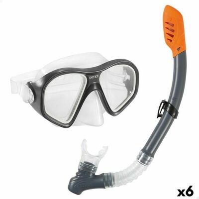 Snorkelbril en -buis voor kinderen intex reef rider blauw