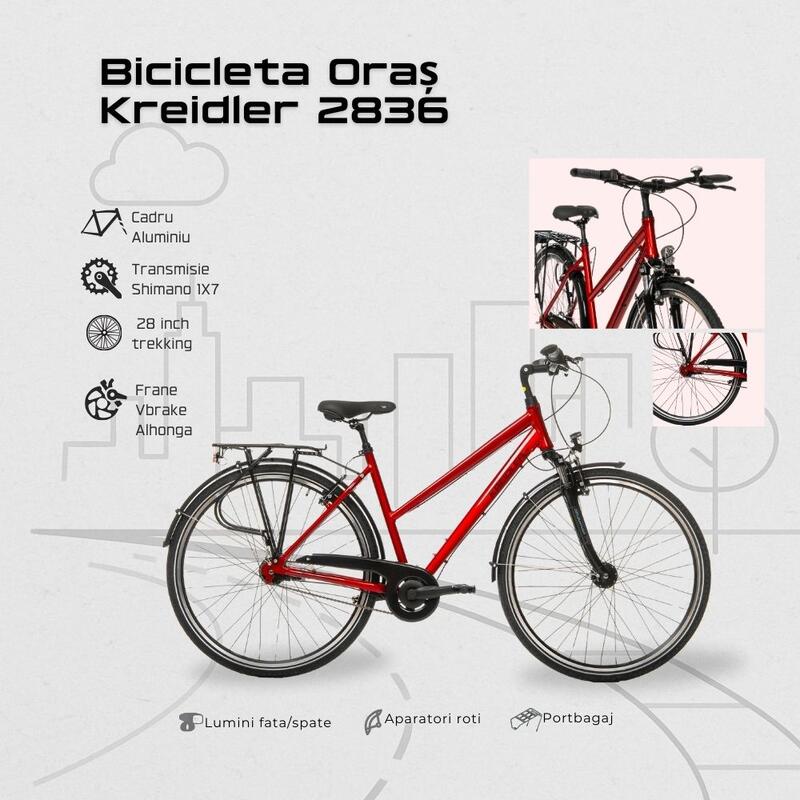 Bicicleta Oras Kreidler 2836 - 28 inch, M, Rosu