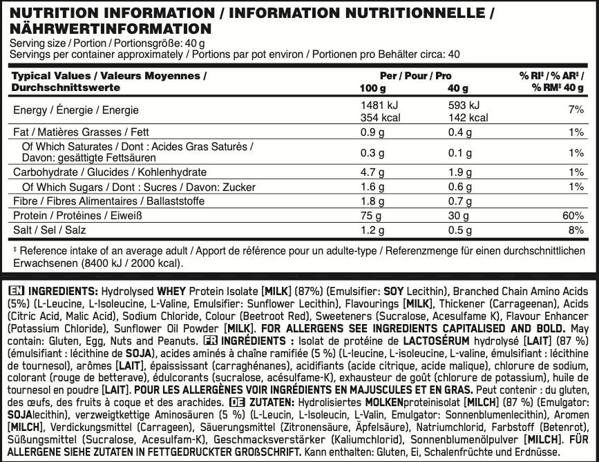 Whey hydrolysée - Platinum Hydrowhey - Super Fraise 1600g 3/3
