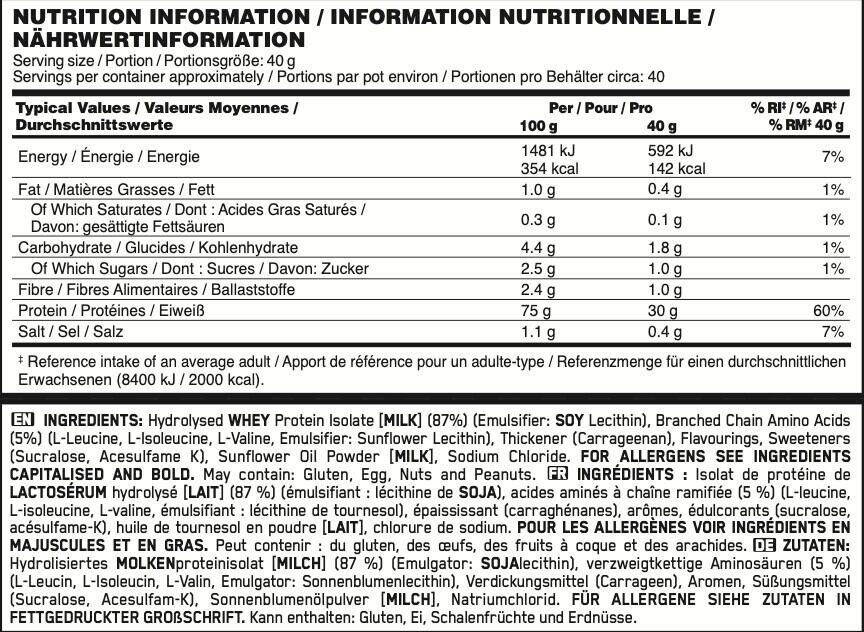 Whey hydrolysée - Platinum Hydrowhey - Gousse de Vanille 1600g 3/3