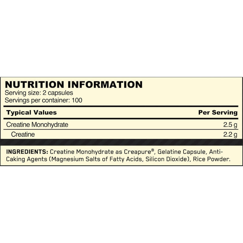 Créatine monohydrate - Creatine 2500 Caps - 200 Gélules