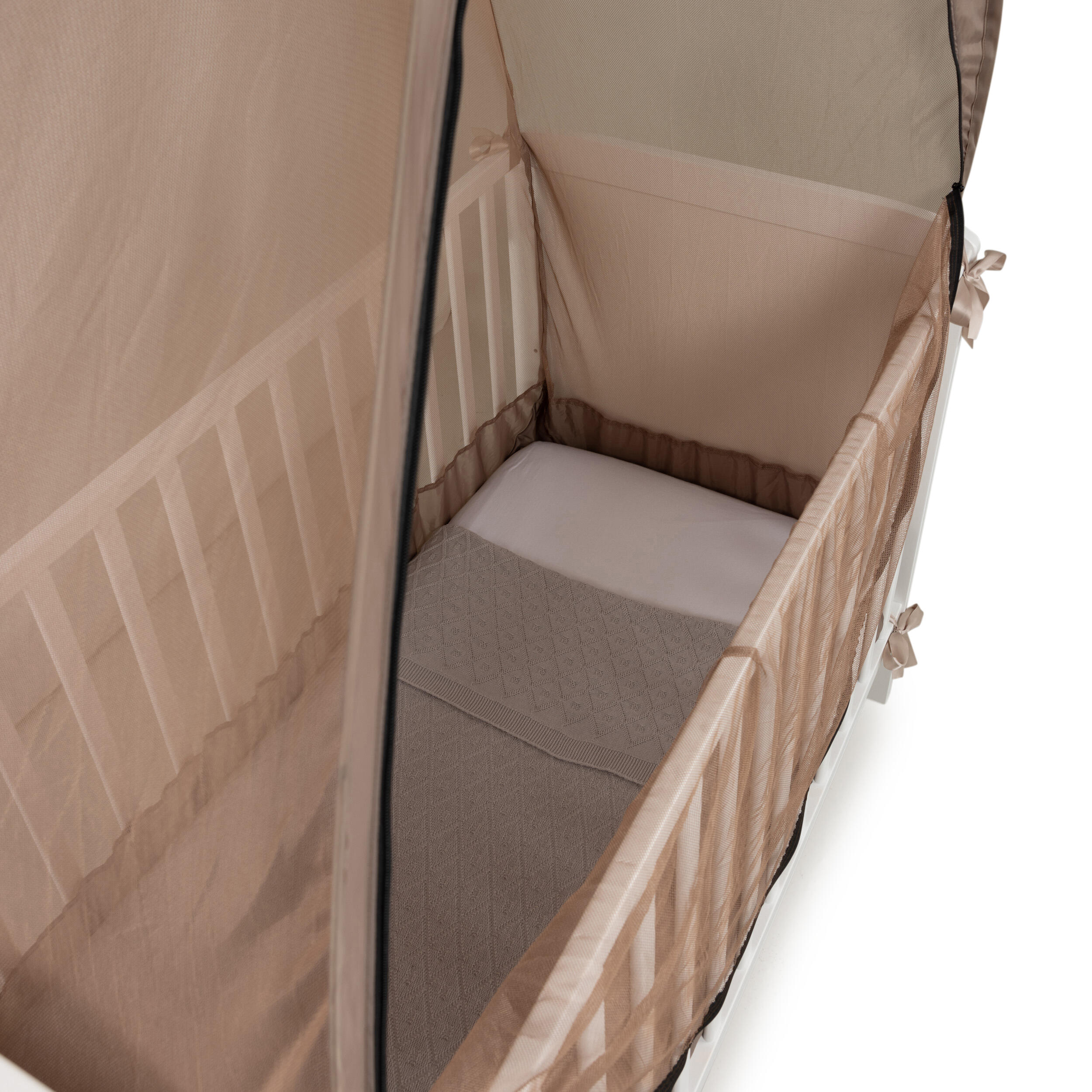 Deconet Pop out klamboetent voor ledikant, 130x70cm, bruin 4/7