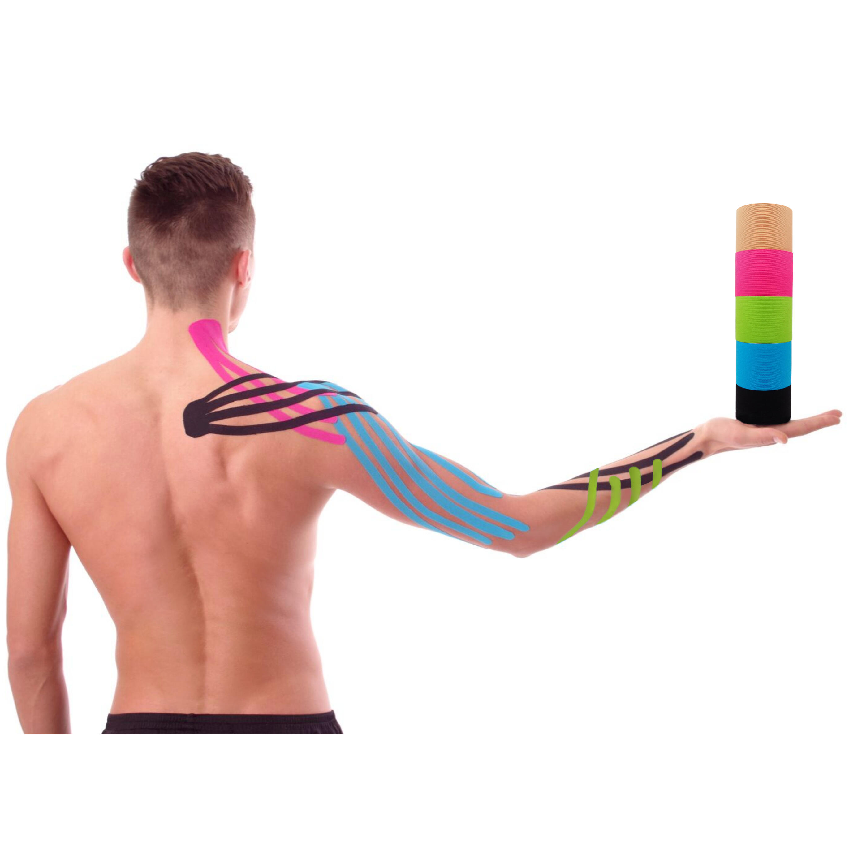 6 Rouleaux Bande de Kinésiologie Professionnelle plus e-Book, Kinesio 5cm x 5m 4/6