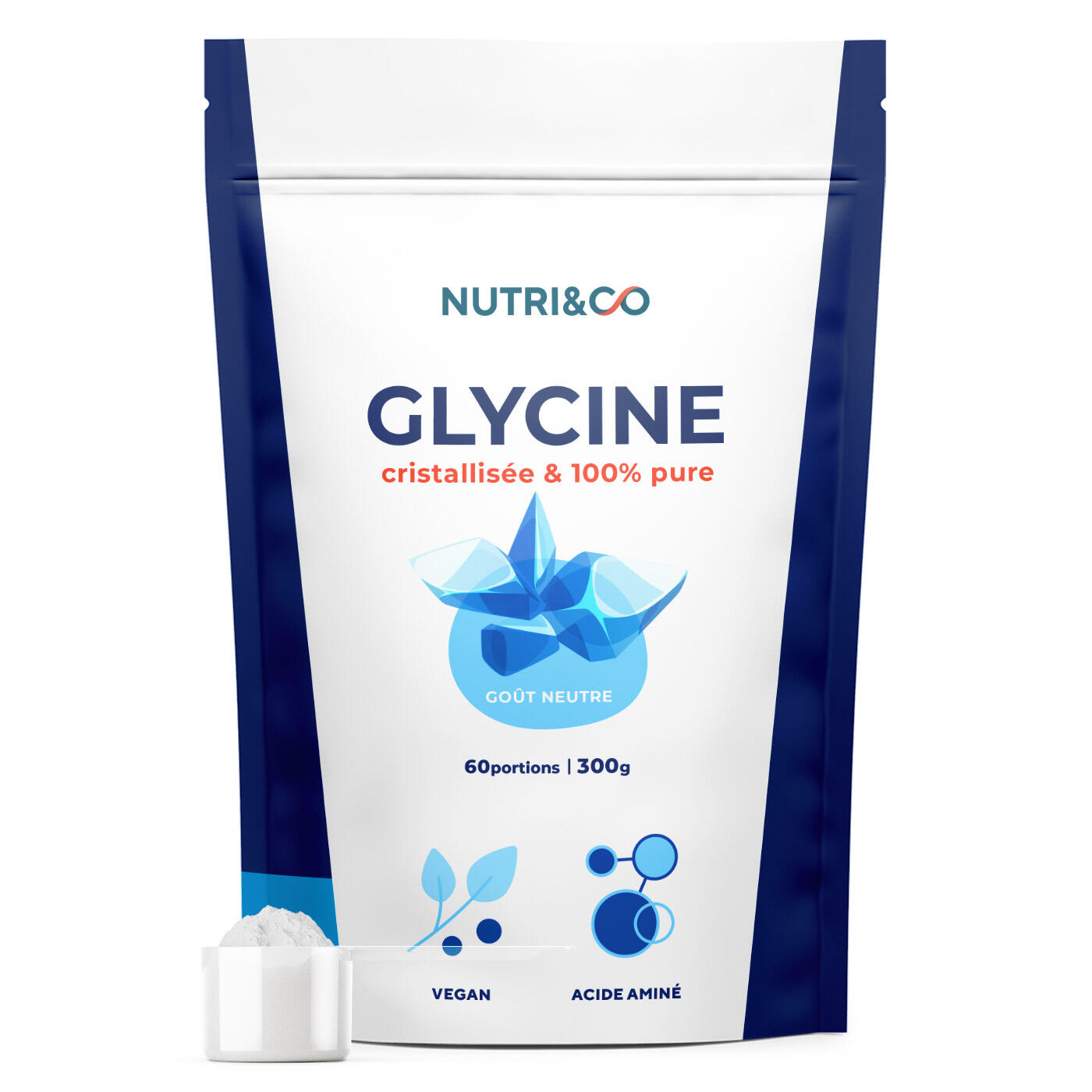 Nutri&co - Glycine Cristallisée - 300g - Complément Alimentaire - Decathlon