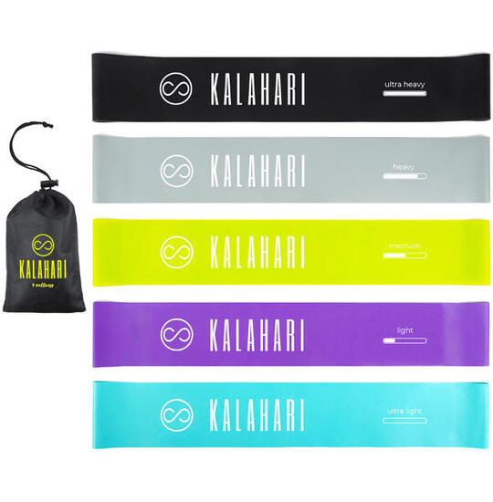 Elastici Fitness Set – 5 Fasce elastiche con livelli di Resistenza differenti