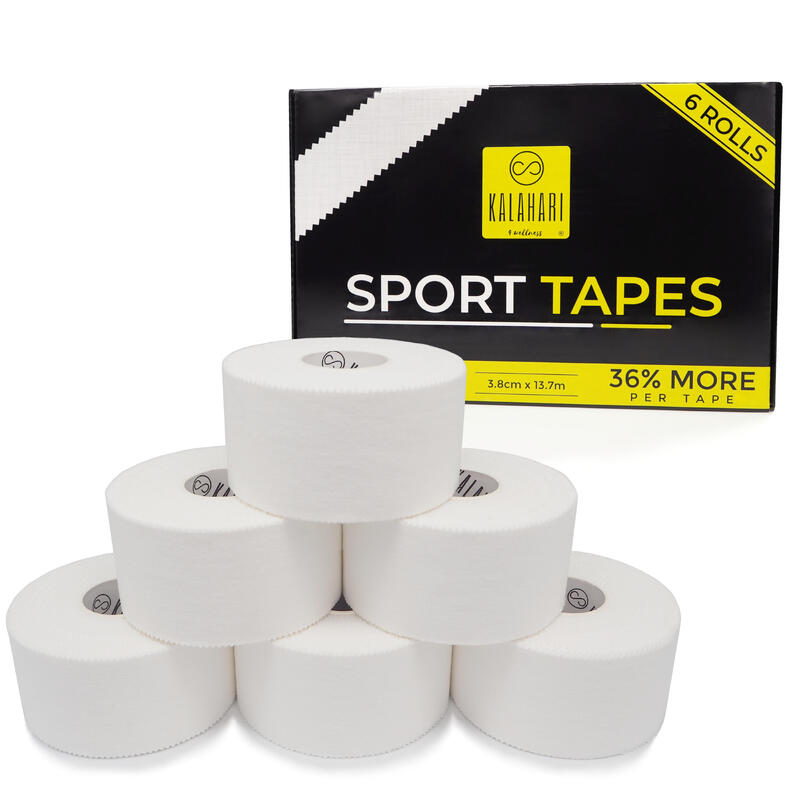 6 rouleaux Bande Sportive extra longue - 3,8 cm x 13,7 m, bandages et strapping