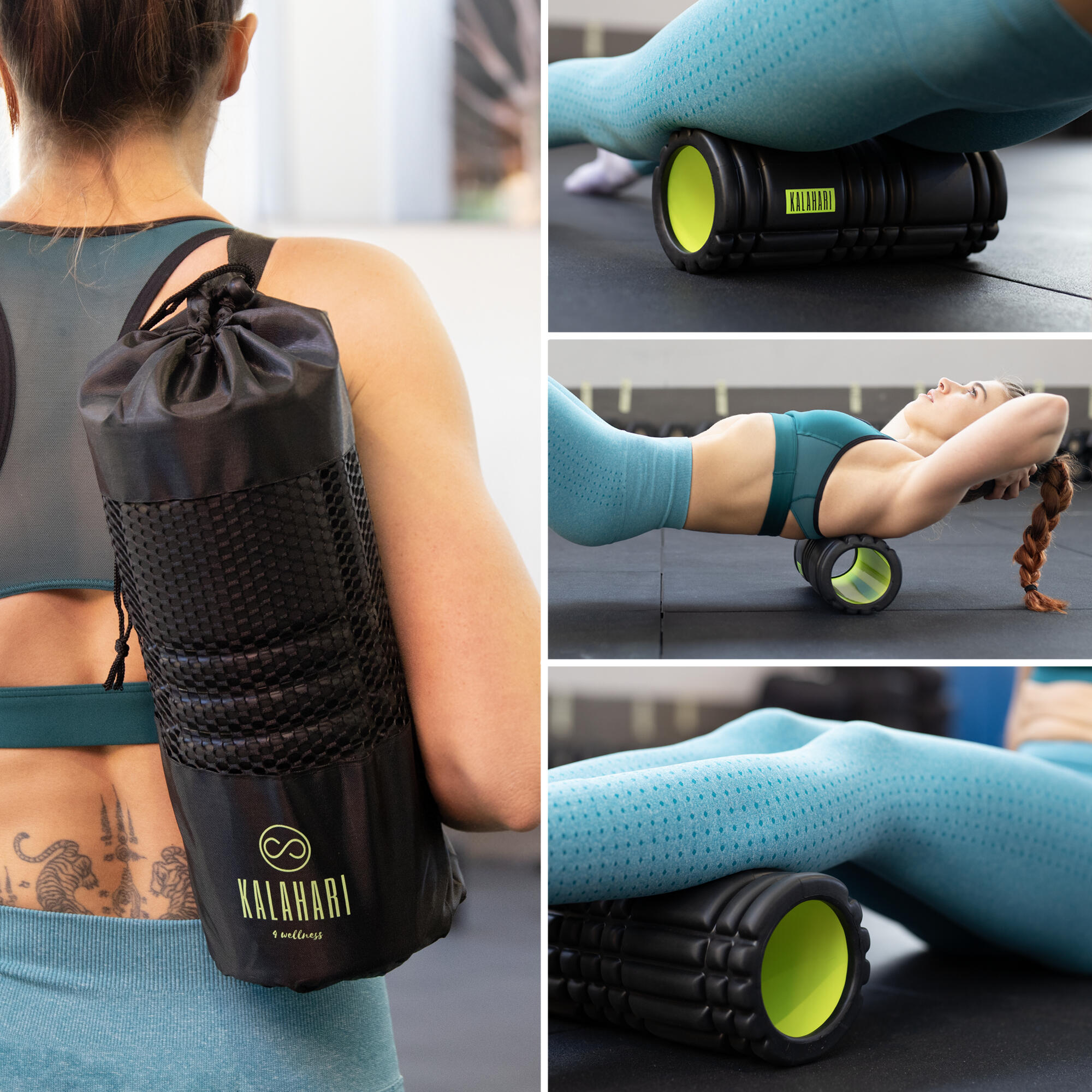 Foam Roller Set, 3 in 1 - Rullo massaggio muscolare, Palla Doppia e Riccio 3/8