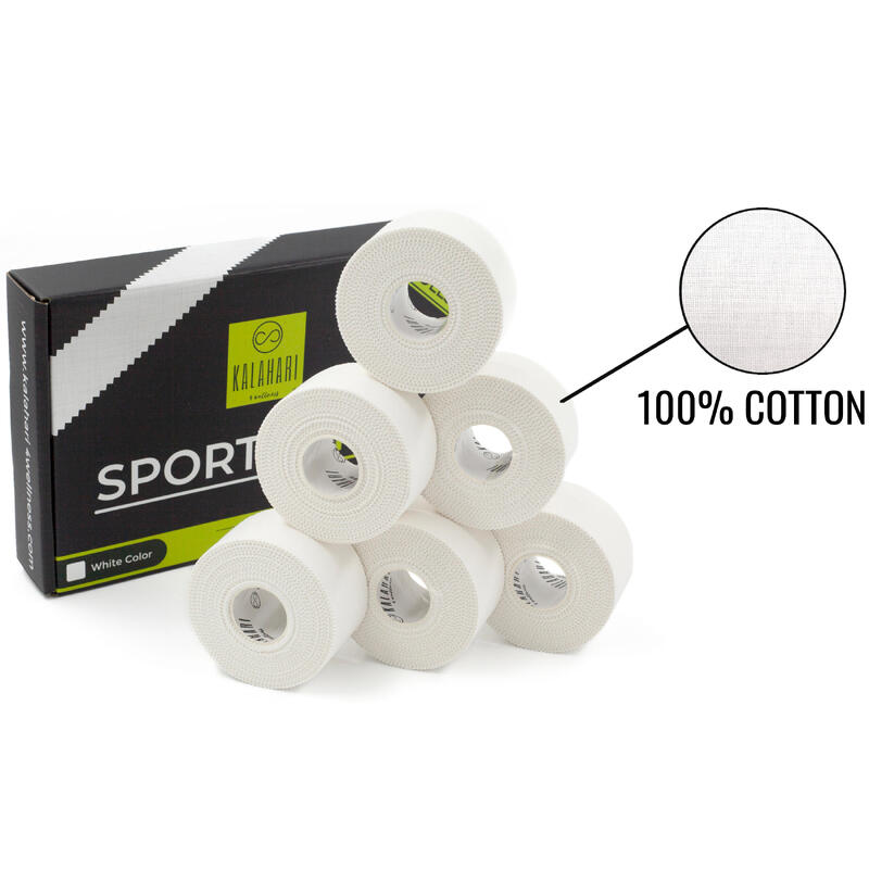 6 rouleaux Bande Sportive extra longue - 3,8 cm x 13,7 m, bandages et strapping