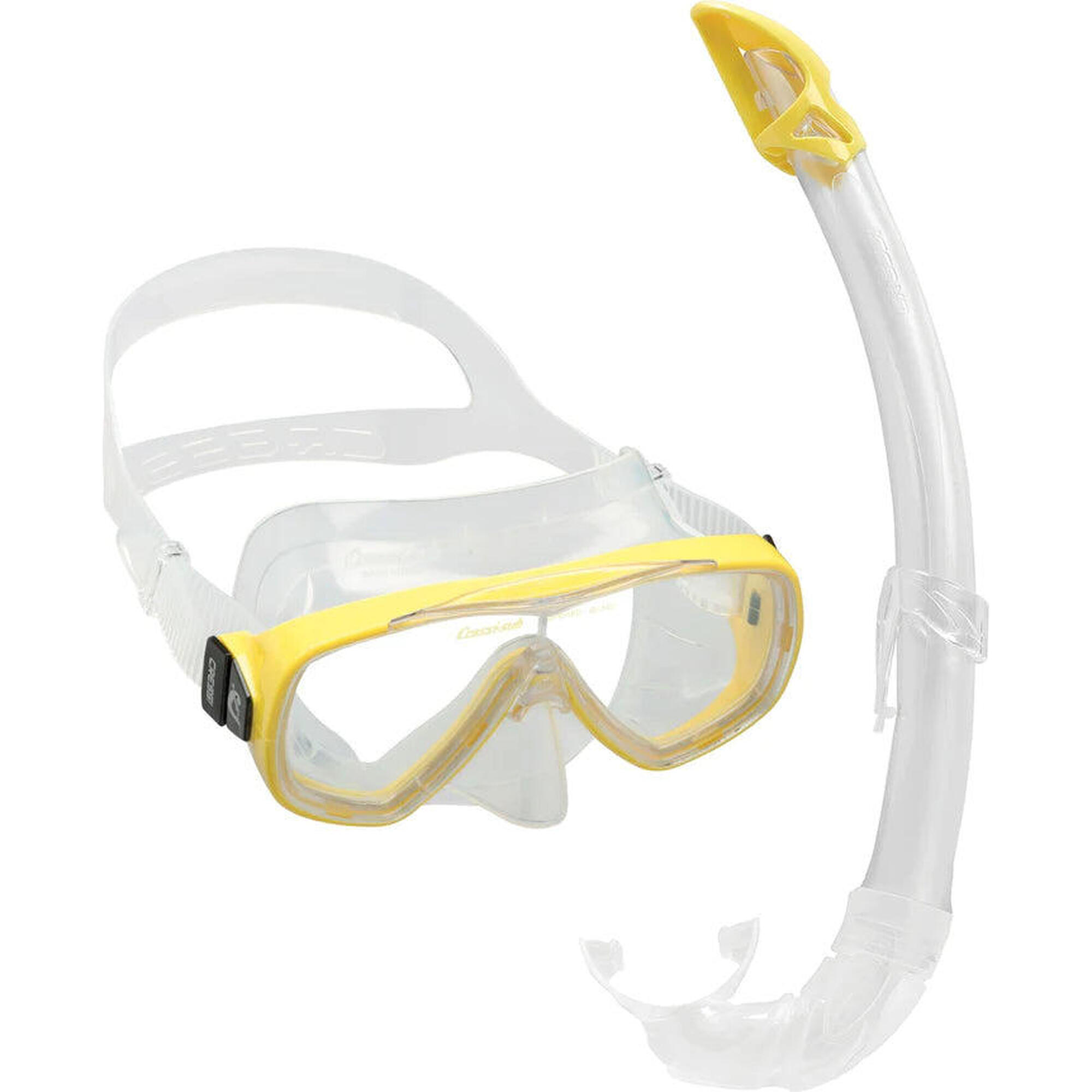 Cressi - Cressi Onda + Mexico Ensemble De Plongée Masque + Tuba - Kit De Snorkeling - Jaune - Taille Unique - Decathlon