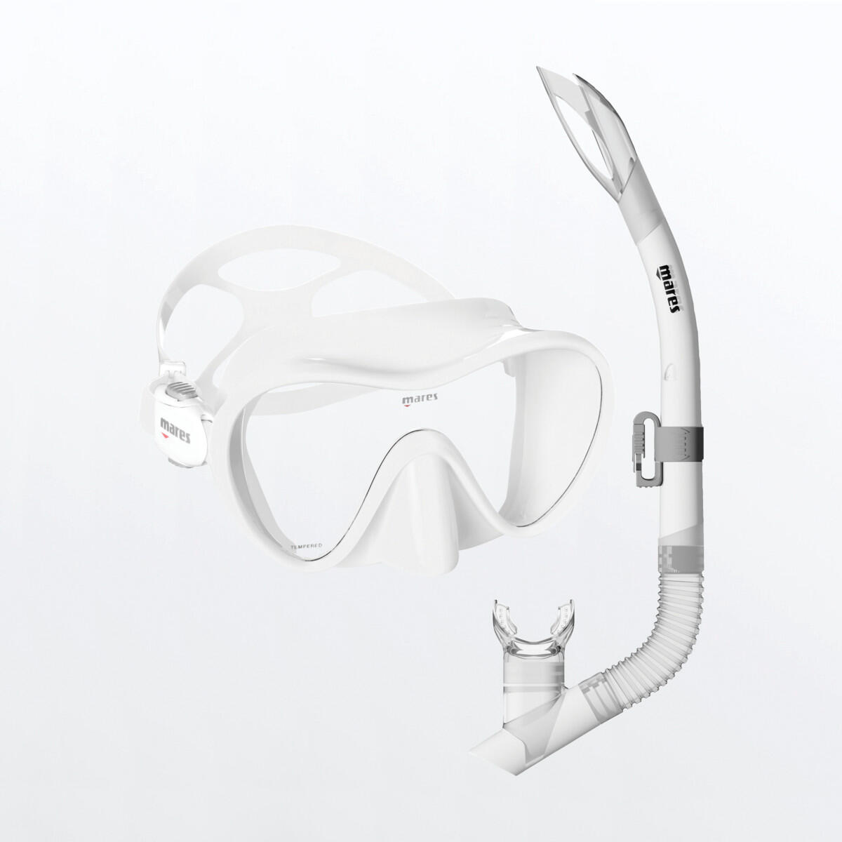 MARES Kit Máscara Tubo Snorkel Combo Tropical Adulto Blanco