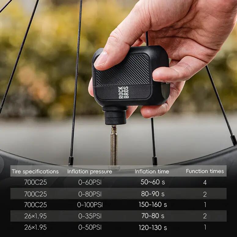 Elektrische Minipumpe 100PSI wiederaufladbar für Fahrrad & E-Bike 6/7