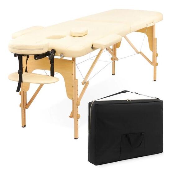 Stół do masażu i rehabilitacji 4FIZJO drewniany 60 cm beżowy
